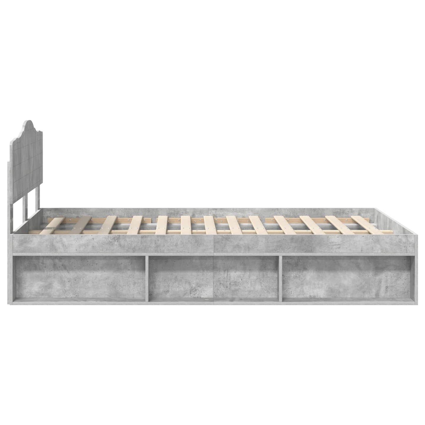 Bed Frame Concerte Grey 135 x 190 cm Solid Pine Wood