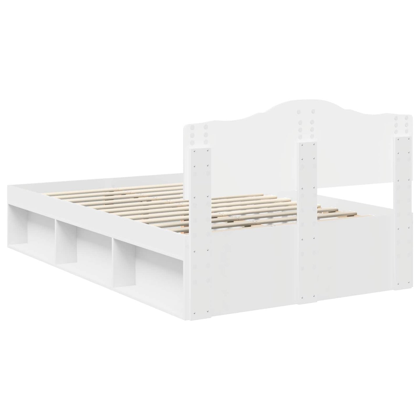 Bed Frame with Headboard White 120 x 200 cm Solid Pine Wood