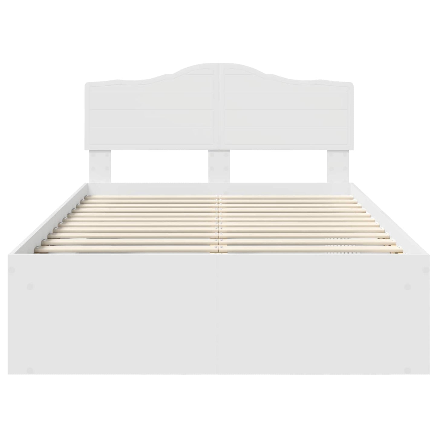 Bed Frame with Headboard White 120 x 200 cm Solid Pine Wood