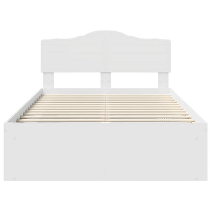 Bed Frame with Headboard White 120 x 200 cm Solid Pine Wood