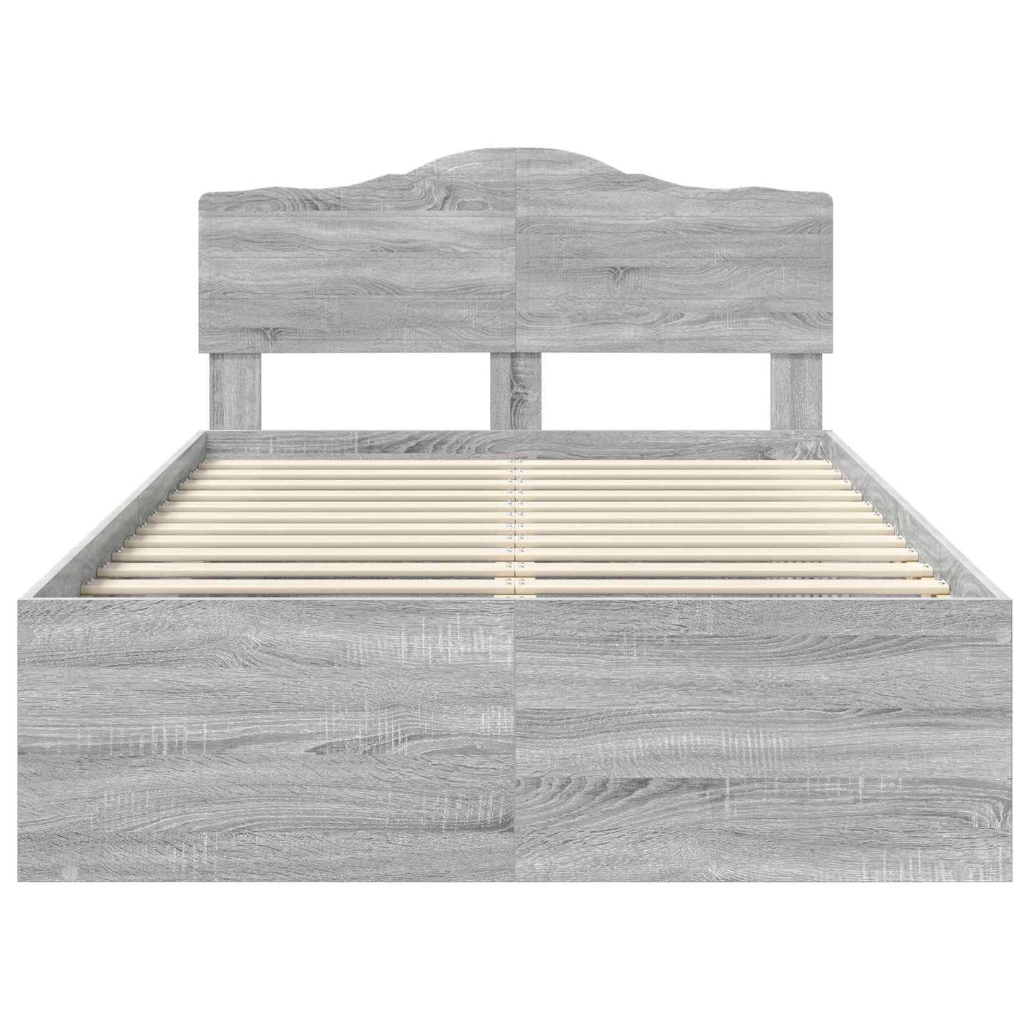 Bed Frame Grey Sonoma 120 x 200 cm Solid Pine Wood
