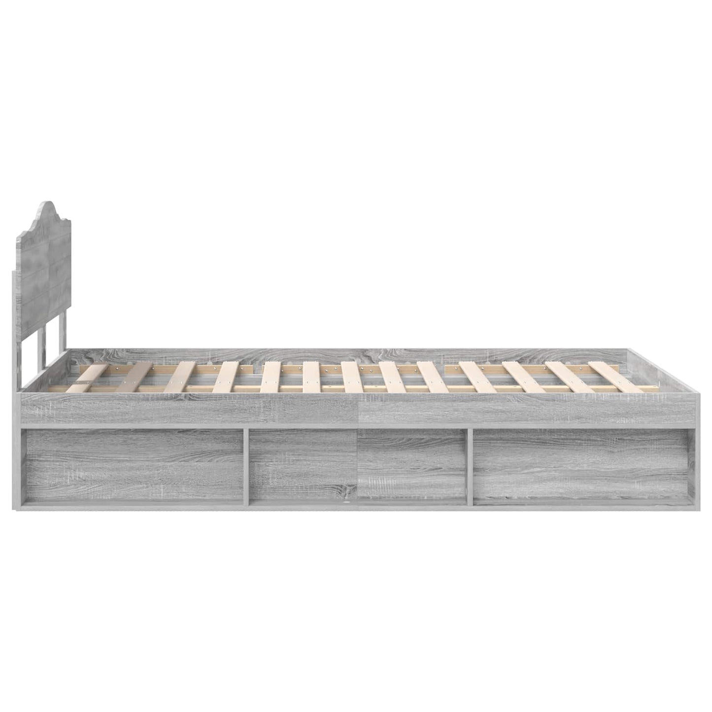 Bed Frame Grey Sonoma 120 x 200 cm Solid Pine Wood