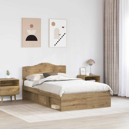 Bed Frame Artisian Oak 120 x 190 cm Solid Pine Wood
