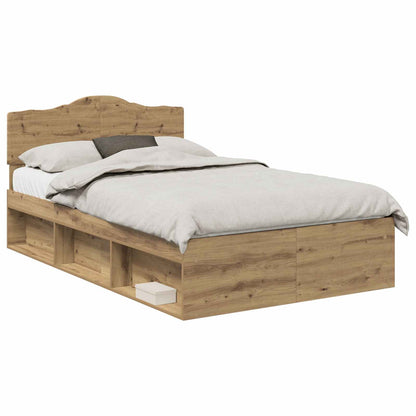 Bed Frame Artisian Oak 120 x 190 cm Solid Pine Wood