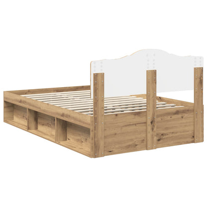Bed Frame Artisian Oak 120 x 190 cm Solid Pine Wood