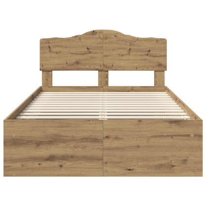 Bed Frame Artisian Oak 120 x 190 cm Solid Pine Wood