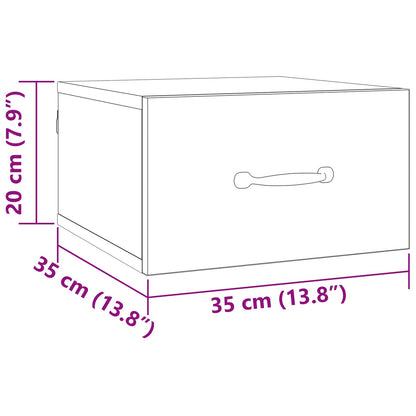 Bedside Cabinet Artisian Oak 35 x 35 x 20 cm Engineered Wood