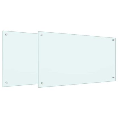 Kitchen Backsplash 2 pcs White 90 x 50 cm Tempered Glass