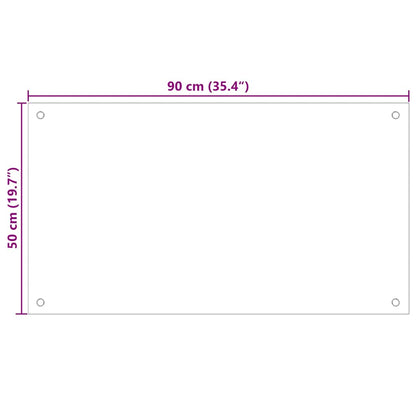 Kitchen Backsplash 2 pcs White 90 x 50 cm Tempered Glass