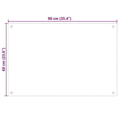 Kitchen Backsplash 2 pcs White 90 x 60 cm Tempered Glass