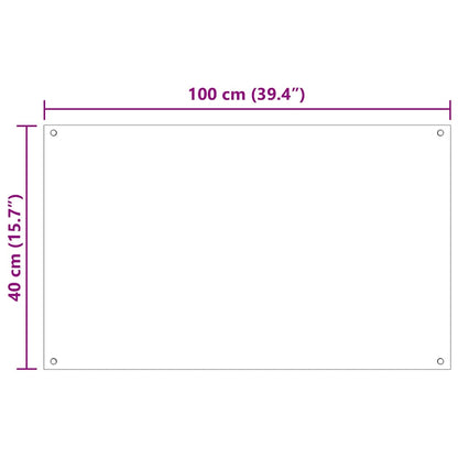 Kitchen Backsplash 2 pcs Transparent 100 x 40 cm Tempered Glass