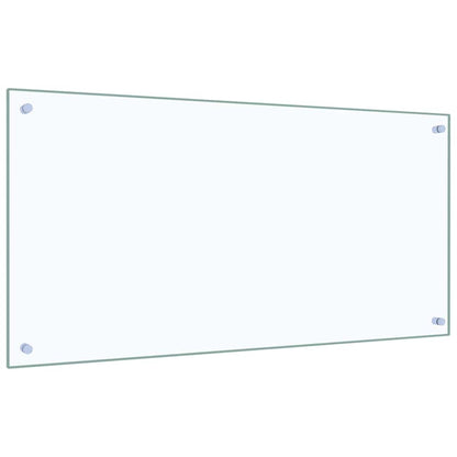 Kitchen Backsplash 2 pcs Transparent 100 x 50 cm Tempered Glass