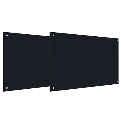 Kitchen Backsplash 2 pcs Black 90 x 50 cm Tempered Glass
