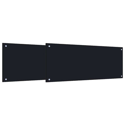 Kitchen Backsplash 2 pcs Black 100 x 40 cm Tempered Glass