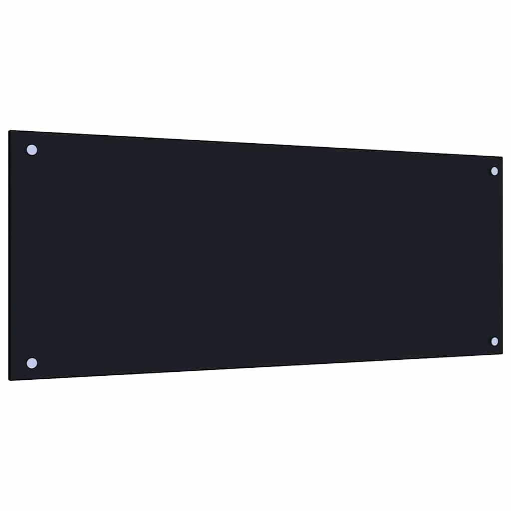 Kitchen Backsplash 2 pcs Black 100 x 40 cm Tempered Glass