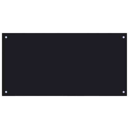 Kitchen Backsplash 2 pcs Black 100 x 50 cm Tempered Glass