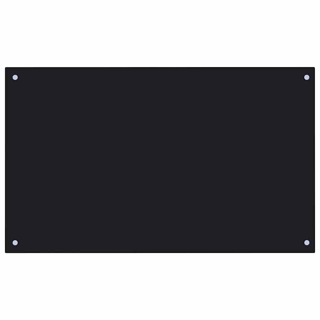 Kitchen Backsplash 2 pcs Black 100 x 60 cm Tempered Glass