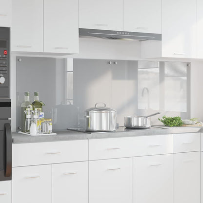 Kitchen Backsplash 2 pcs Light Grey 90 x 60 cm Tempered Glass
