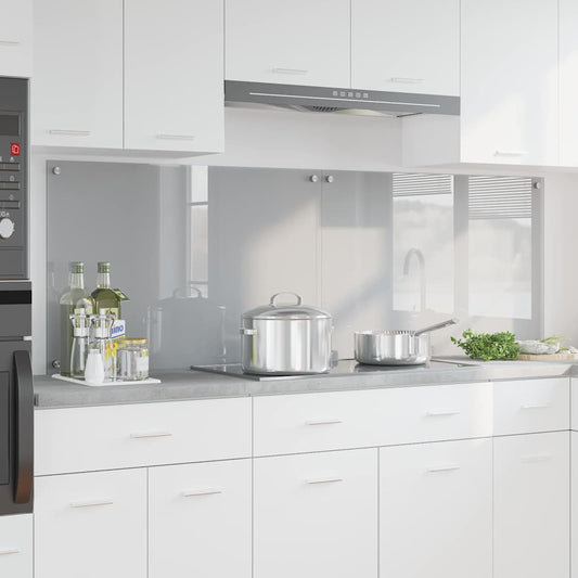 Kitchen Backsplash 2 pcs Light Grey 90 x 60 cm Tempered Glass
