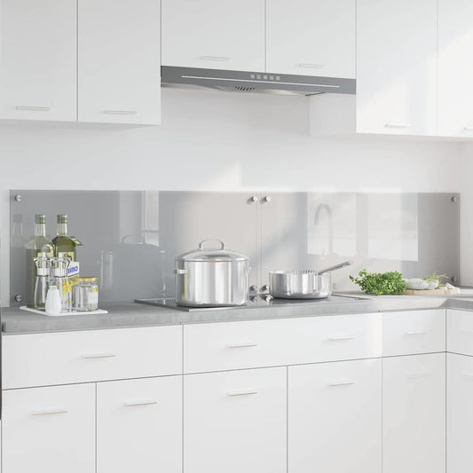 Kitchen Backsplash 2 pcs Light Grey 100 x 40 cm Tempered Glass