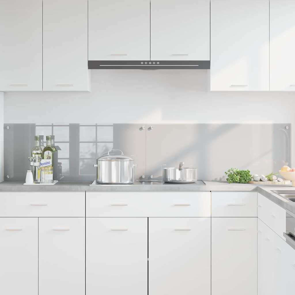 Kitchen Backsplash 2 pcs Light Grey 100 x 40 cm Tempered Glass