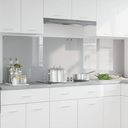 Kitchen Backsplash 2 pcs Light Grey 100 x 60 cm Tempered Glass