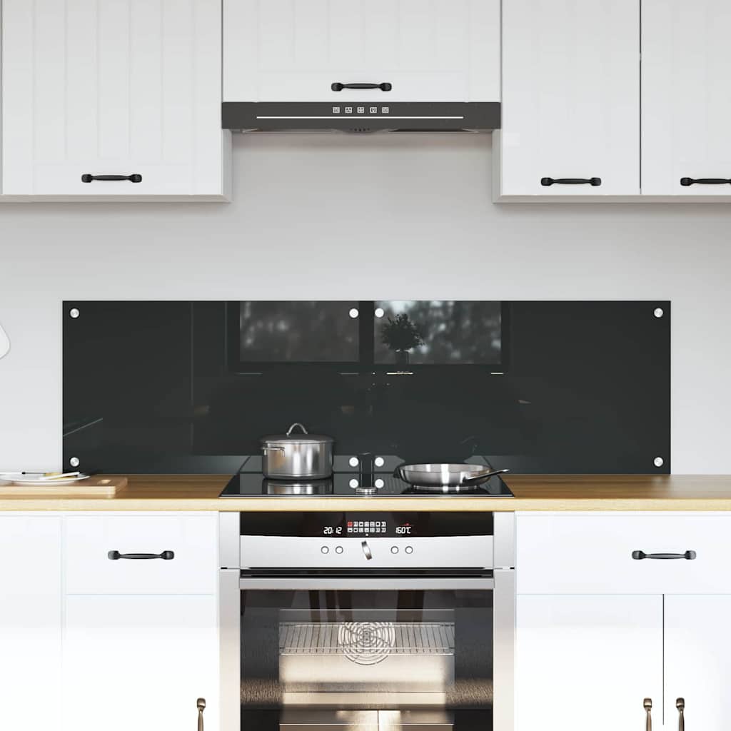 Kitchen Backsplash 2 pcs Dark Grey 70 x 40 cm Tempered Glass