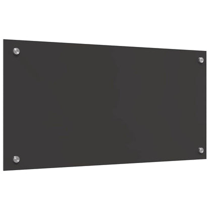 Kitchen Backsplash 2 pcs Dark Grey 80 x 40 cm Tempered Glass