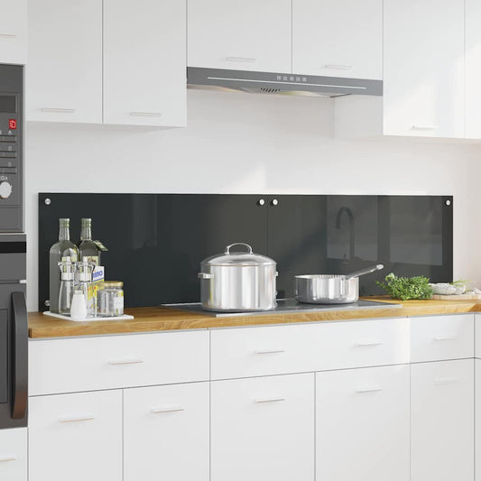 Kitchen Backsplash 2 pcs Dark Grey 90 x 40 cm Tempered Glass