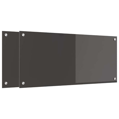 Kitchen Backsplash 2 pcs Dark Grey 90 x 40 cm Tempered Glass