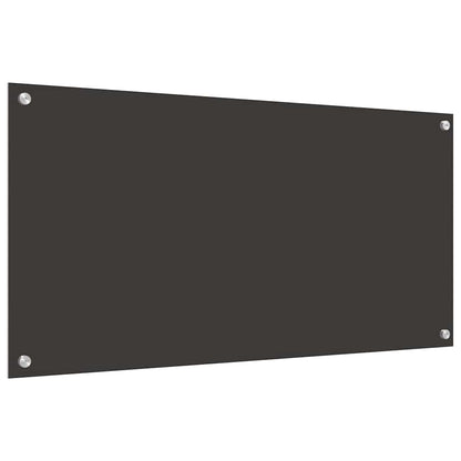 Kitchen Backsplash 2 pcs Dark Grey 100 x 50 cm Tempered Glass