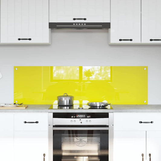 Kitchen Backsplash 2 pcs Yellow 70 x 40 cm Tempered Glass