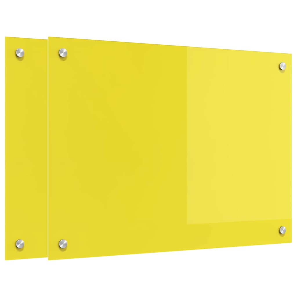 Kitchen Backsplash 2 pcs Yellow 70 x 50 cm Tempered Glass