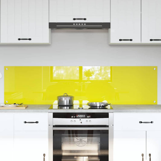 Kitchen Backsplash 2 pcs Yellow 80 x 40 cm Tempered Glass