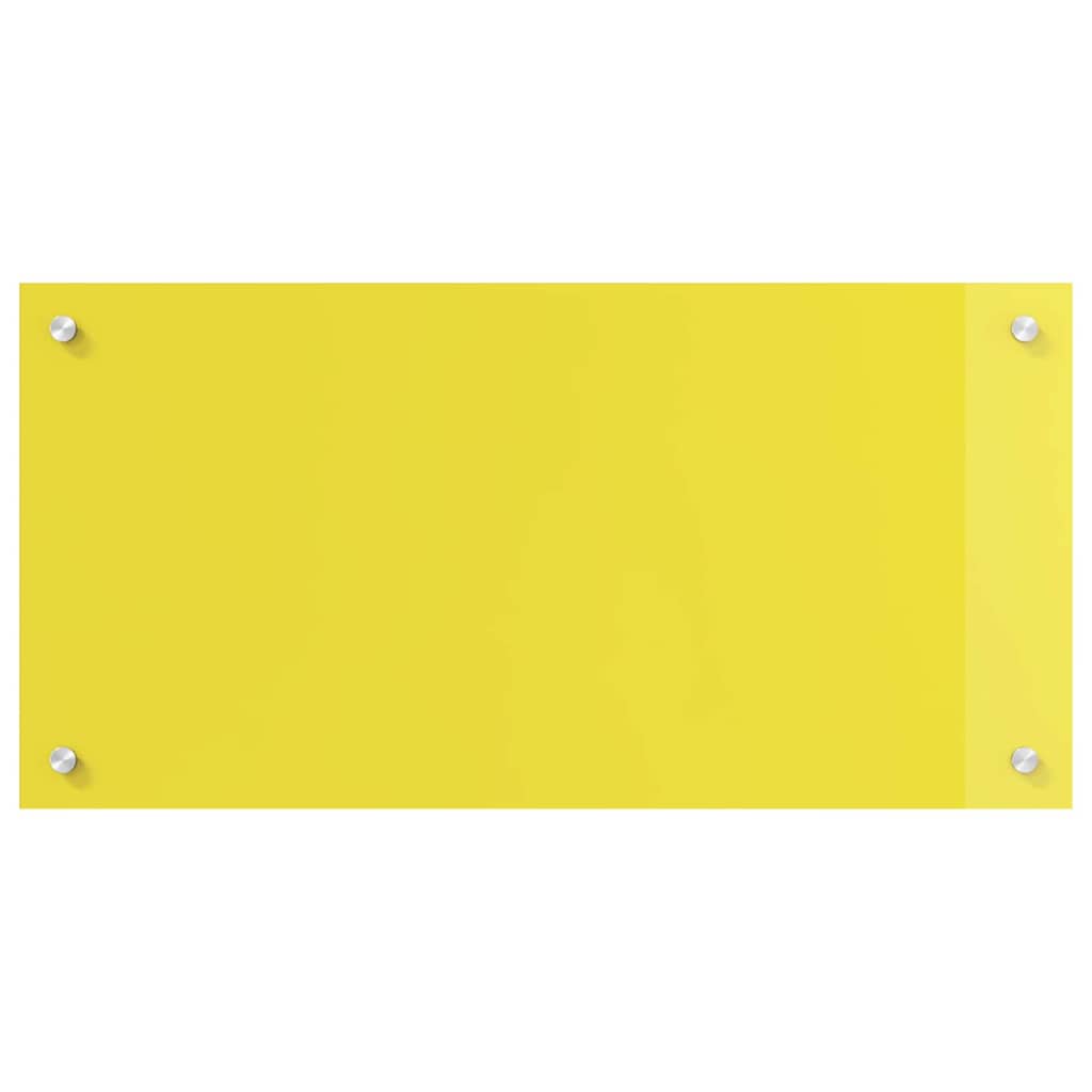 Kitchen Backsplash 2 pcs Yellow 80 x 40 cm Tempered Glass