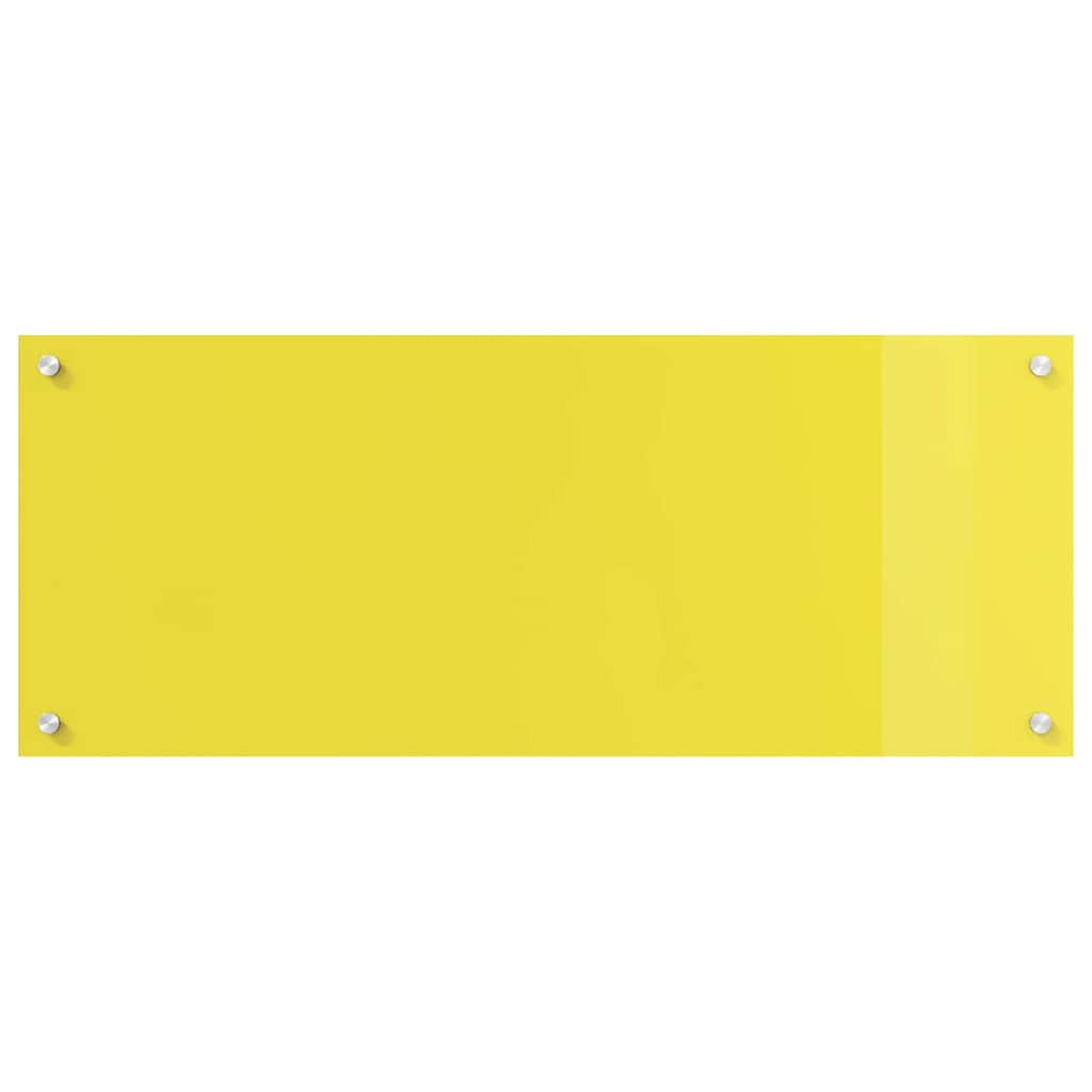 Kitchen Backsplash 2 pcs Yellow 100 x 40 cm Tempered Glass