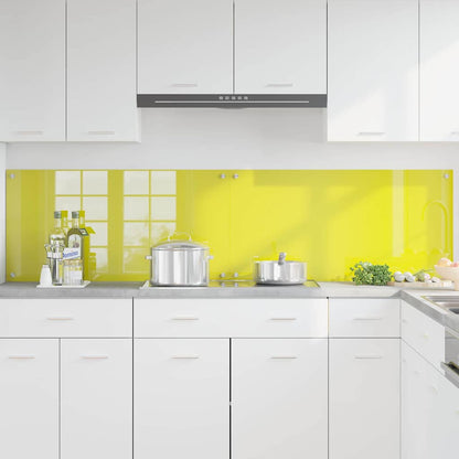 Kitchen Backsplash 2 pcs Yellow 100 x 50 cm Tempered Glass