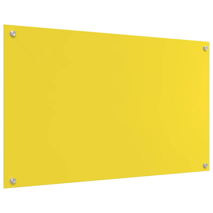 Kitchen Backsplash 2 pcs Yellow 100 x 60 cm Tempered Glass