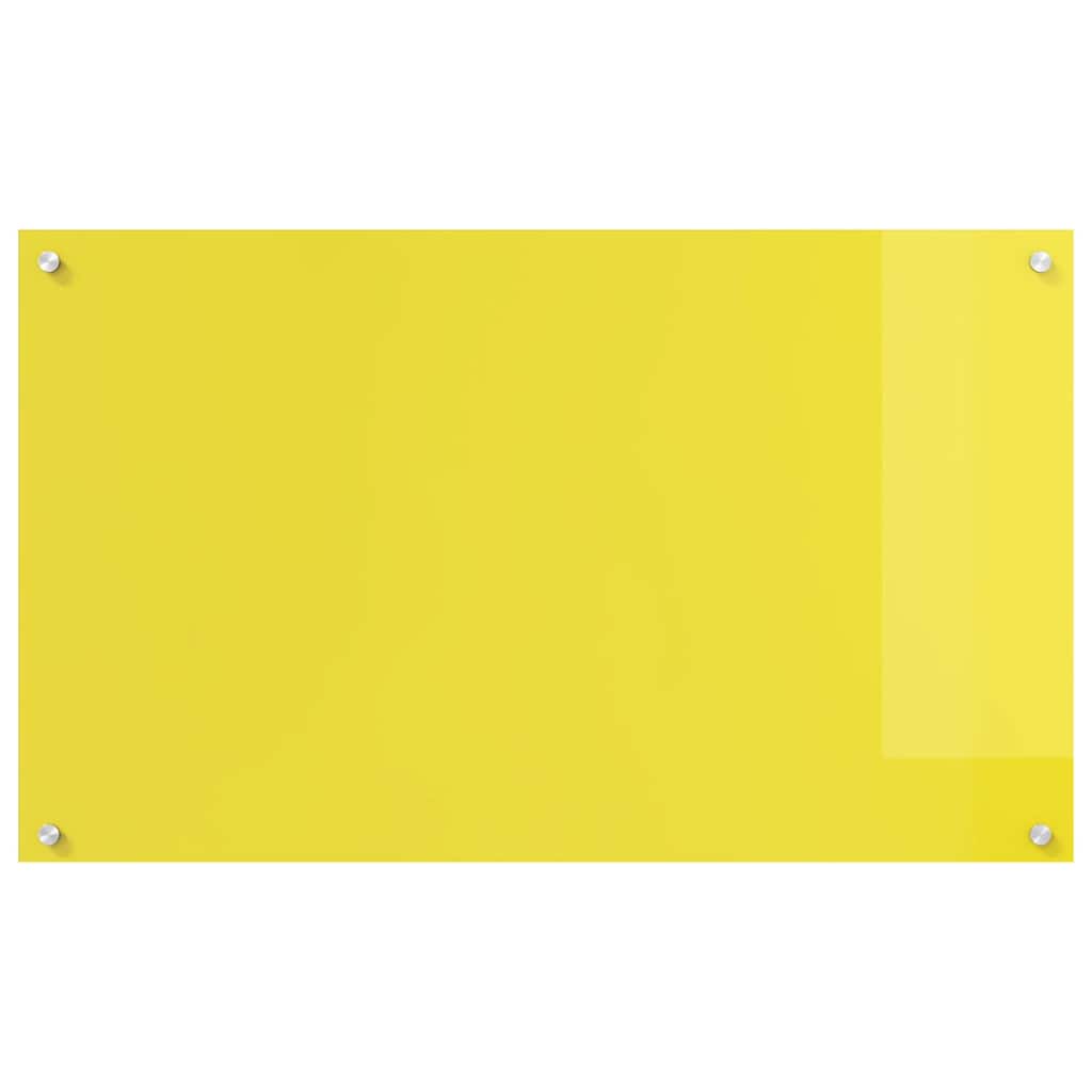 Kitchen Backsplash 2 pcs Yellow 100 x 60 cm Tempered Glass