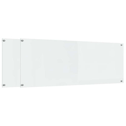 Kitchen Backsplash 2 pcs Transparent 110 x 40 cm Tempered Glass
