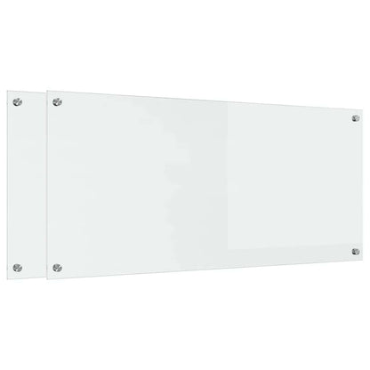 Kitchen Backsplash 2 pcs Transparent 110 x 50 cm Tempered Glass