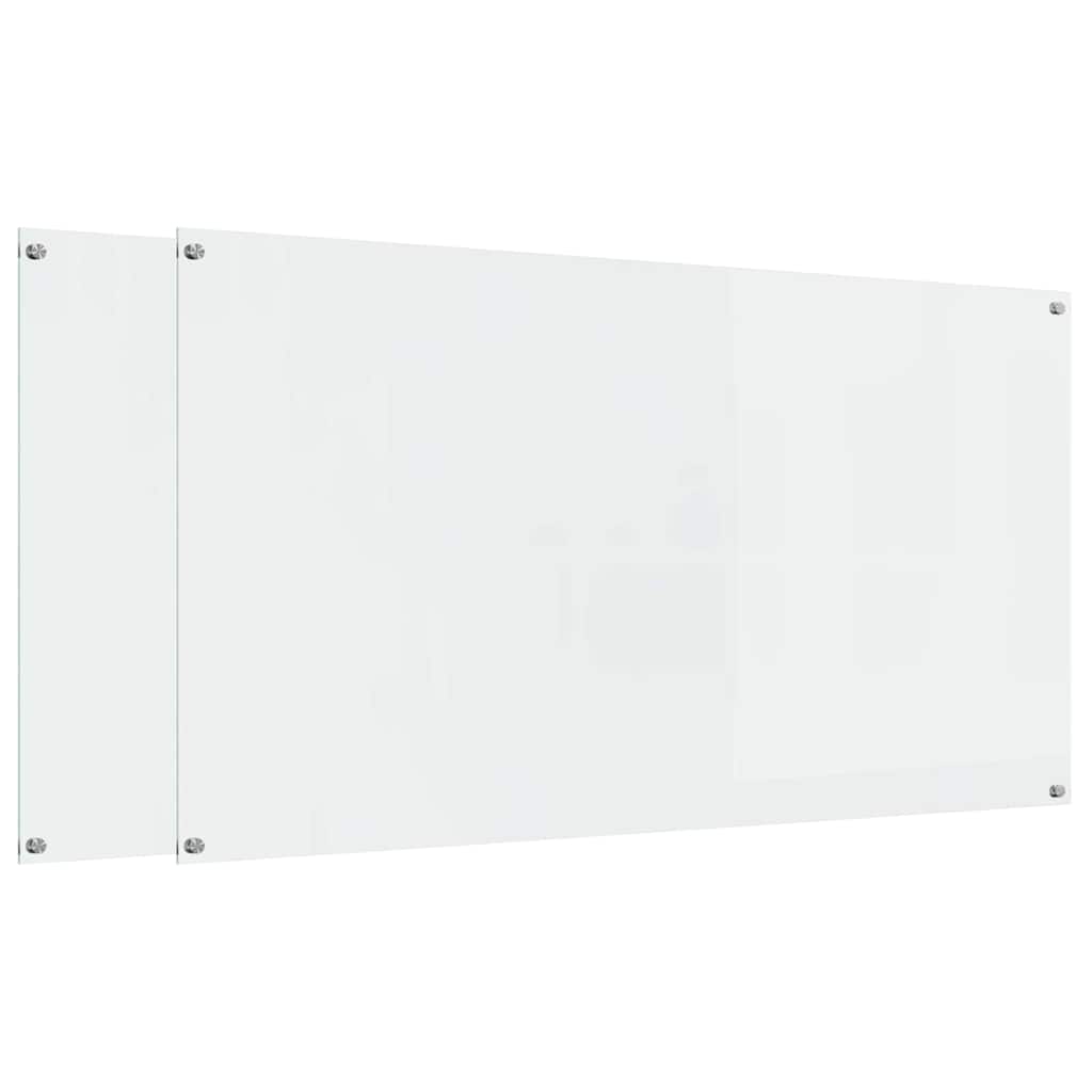 Kitchen Backsplash 2 pcs Transparent 110 x 60 cm Tempered Glass