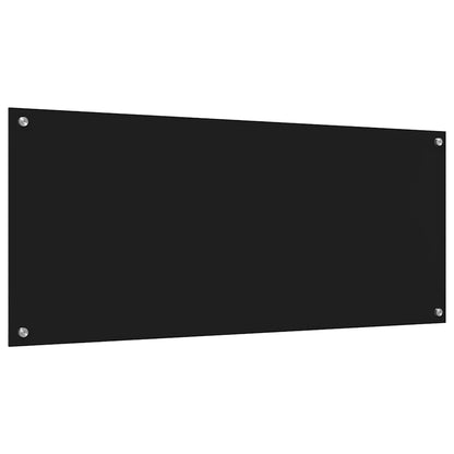 Kitchen Backsplash 2 pcs Black 120 x 50 cm Tempered Glass