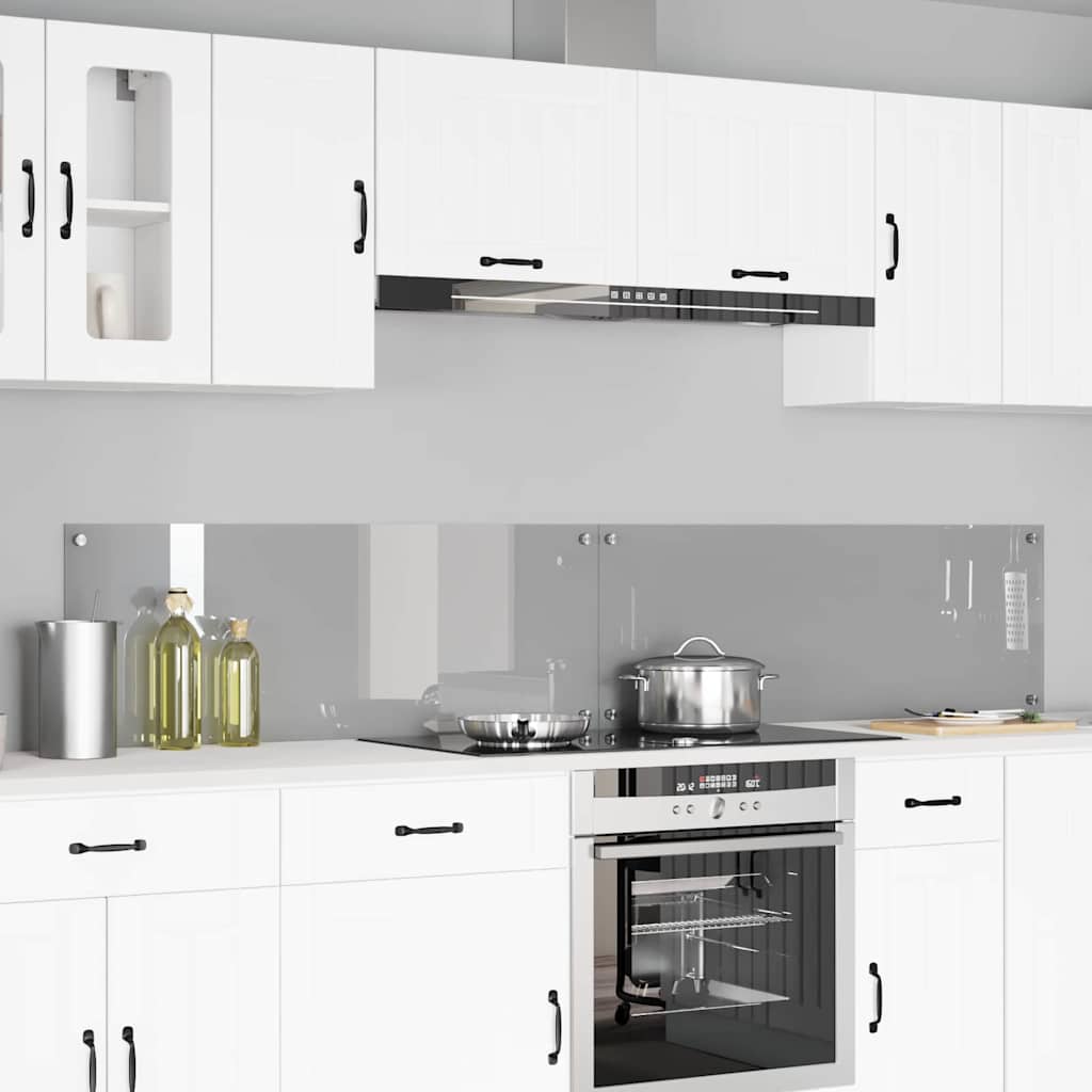 Kitchen Backsplash 2 pcs Light Grey 110 x 40 cm Tempered Glass