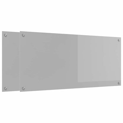 Kitchen Backsplash 2 pcs Light Grey 110 x 50 cm Tempered Glass