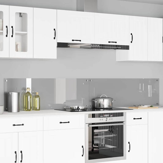 Kitchen Backsplash 2 pcs Light Grey 120 x 40 cm Tempered Glass