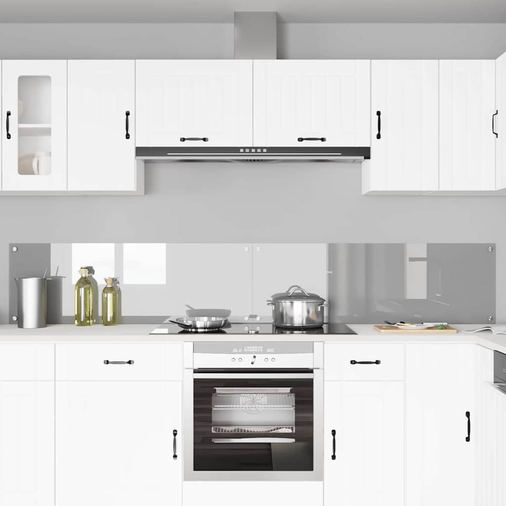 Kitchen Backsplash 2 pcs Light Grey 120 x 40 cm Tempered Glass