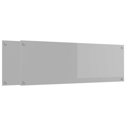 Kitchen Backsplash 2 pcs Light Grey 120 x 40 cm Tempered Glass