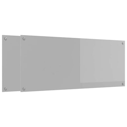Kitchen Backsplash 2 pcs Light Grey 120 x 50 cm Tempered Glass