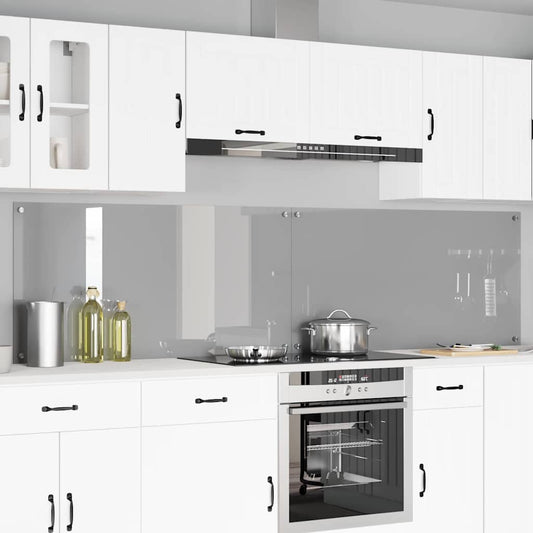 Kitchen Backsplash 2 pcs Light Grey 120 x 60 cm Tempered Glass